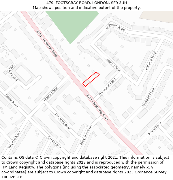 479, FOOTSCRAY ROAD, LONDON, SE9 3UH: Location map and indicative extent of plot