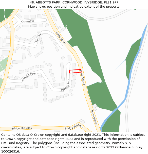 48, ABBOTTS PARK, CORNWOOD, IVYBRIDGE, PL21 9PP: Location map and indicative extent of plot