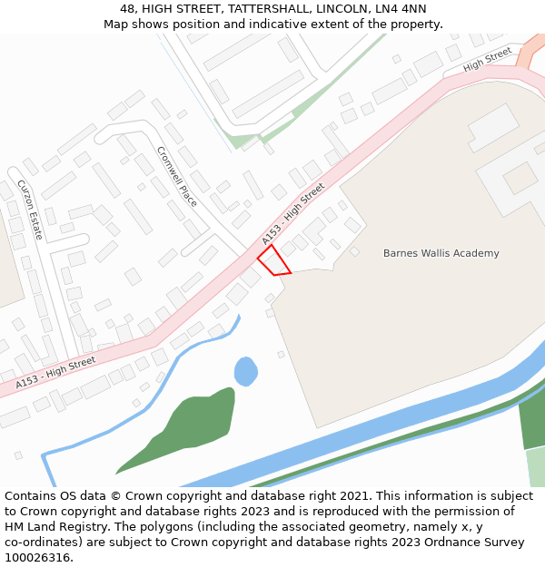 48, HIGH STREET, TATTERSHALL, LINCOLN, LN4 4NN: Location map and indicative extent of plot