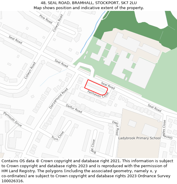 48, SEAL ROAD, BRAMHALL, STOCKPORT, SK7 2LU: Location map and indicative extent of plot