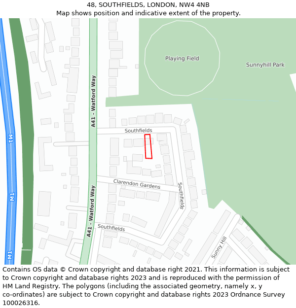 48, SOUTHFIELDS, LONDON, NW4 4NB: Location map and indicative extent of plot