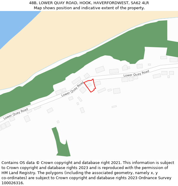 48B, LOWER QUAY ROAD, HOOK, HAVERFORDWEST, SA62 4LR: Location map and indicative extent of plot