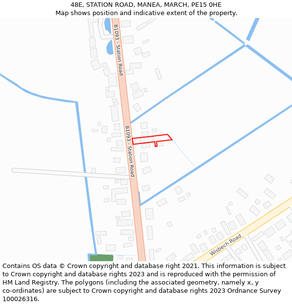 48E, STATION ROAD, MANEA, MARCH, PE15 0HE: Location map and indicative extent of plot