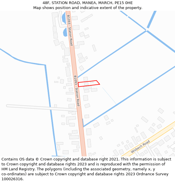 48F, STATION ROAD, MANEA, MARCH, PE15 0HE: Location map and indicative extent of plot