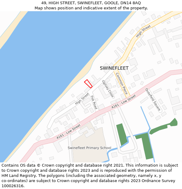 49, HIGH STREET, SWINEFLEET, GOOLE, DN14 8AQ: Location map and indicative extent of plot