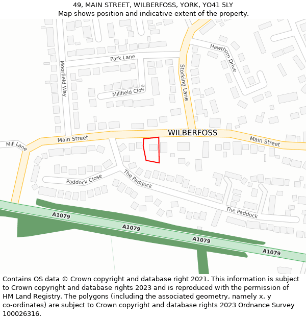 49, MAIN STREET, WILBERFOSS, YORK, YO41 5LY: Location map and indicative extent of plot