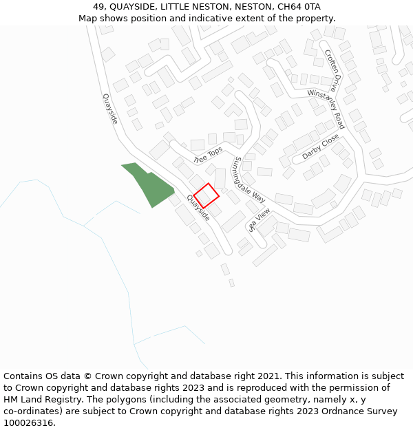 49, QUAYSIDE, LITTLE NESTON, NESTON, CH64 0TA: Location map and indicative extent of plot