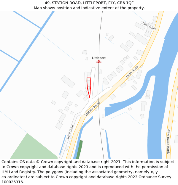 49, STATION ROAD, LITTLEPORT, ELY, CB6 1QF: Location map and indicative extent of plot