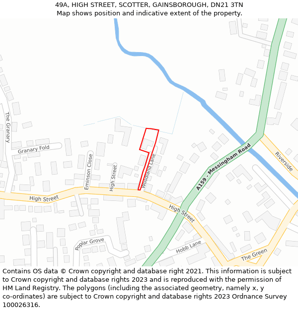 49A, HIGH STREET, SCOTTER, GAINSBOROUGH, DN21 3TN: Location map and indicative extent of plot