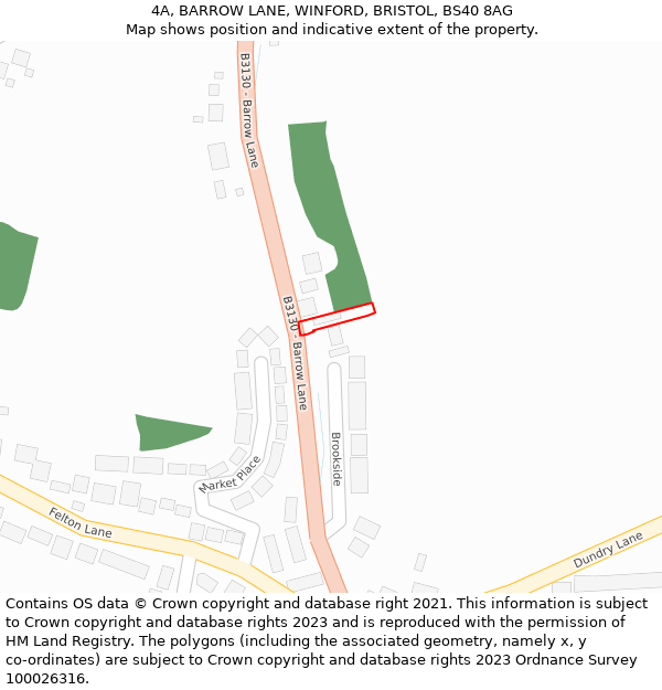 4A, BARROW LANE, WINFORD, BRISTOL, BS40 8AG: Location map and indicative extent of plot