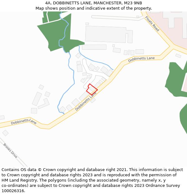 4A, DOBBINETTS LANE, MANCHESTER, M23 9NB: Location map and indicative extent of plot