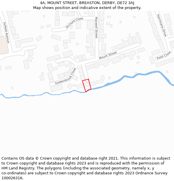 4A, MOUNT STREET, BREASTON, DERBY, DE72 3AJ: Location map and indicative extent of plot