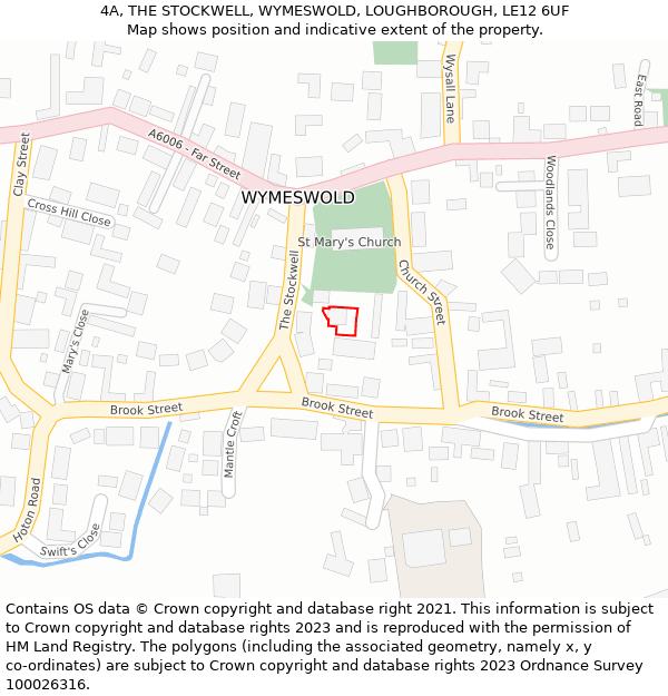 4A, THE STOCKWELL, WYMESWOLD, LOUGHBOROUGH, LE12 6UF: Location map and indicative extent of plot