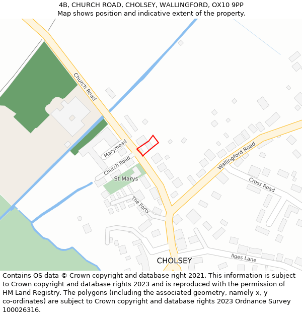 4B, CHURCH ROAD, CHOLSEY, WALLINGFORD, OX10 9PP: Location map and indicative extent of plot