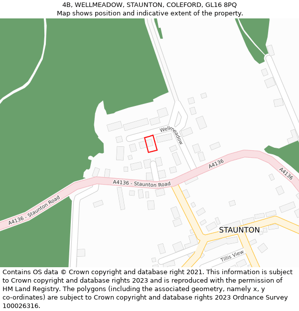 4B, WELLMEADOW, STAUNTON, COLEFORD, GL16 8PQ: Location map and indicative extent of plot