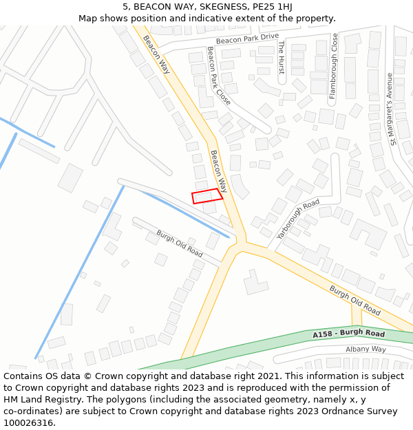 5, BEACON WAY, SKEGNESS, PE25 1HJ: Location map and indicative extent of plot