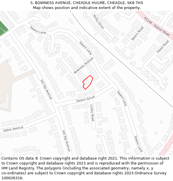 5, BOWNESS AVENUE, CHEADLE HULME, CHEADLE, SK8 7HS: Location map and indicative extent of plot