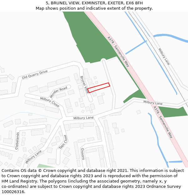 5, BRUNEL VIEW, EXMINSTER, EXETER, EX6 8FH: Location map and indicative extent of plot