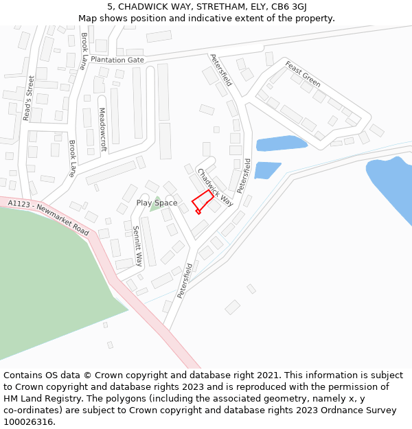 5, CHADWICK WAY, STRETHAM, ELY, CB6 3GJ: Location map and indicative extent of plot