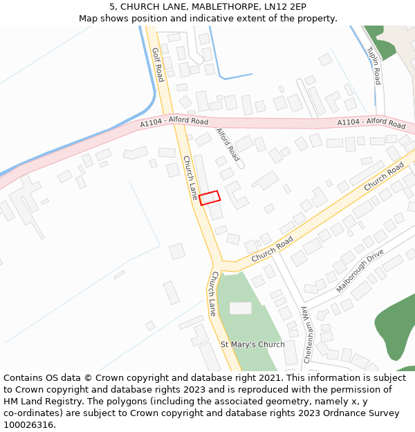 5, CHURCH LANE, MABLETHORPE, LN12 2EP: Location map and indicative extent of plot