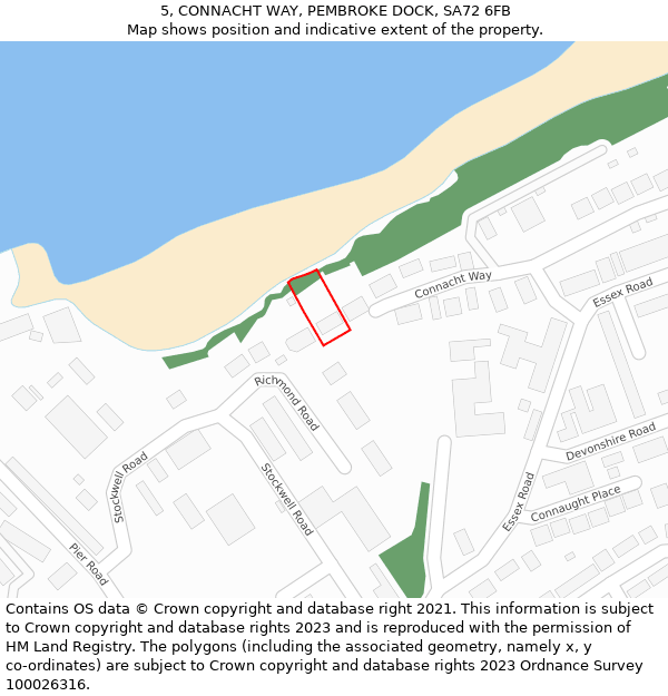 5, CONNACHT WAY, PEMBROKE DOCK, SA72 6FB: Location map and indicative extent of plot