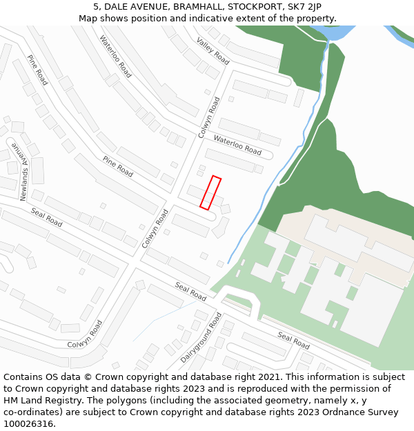 5, DALE AVENUE, BRAMHALL, STOCKPORT, SK7 2JP: Location map and indicative extent of plot