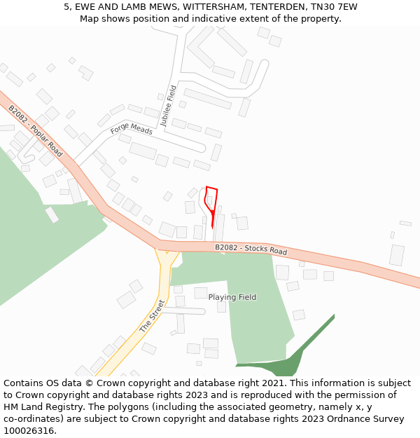 5, EWE AND LAMB MEWS, WITTERSHAM, TENTERDEN, TN30 7EW: Location map and indicative extent of plot