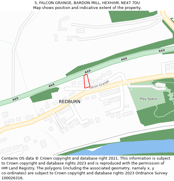 5, FALCON GRANGE, BARDON MILL, HEXHAM, NE47 7DU: Location map and indicative extent of plot