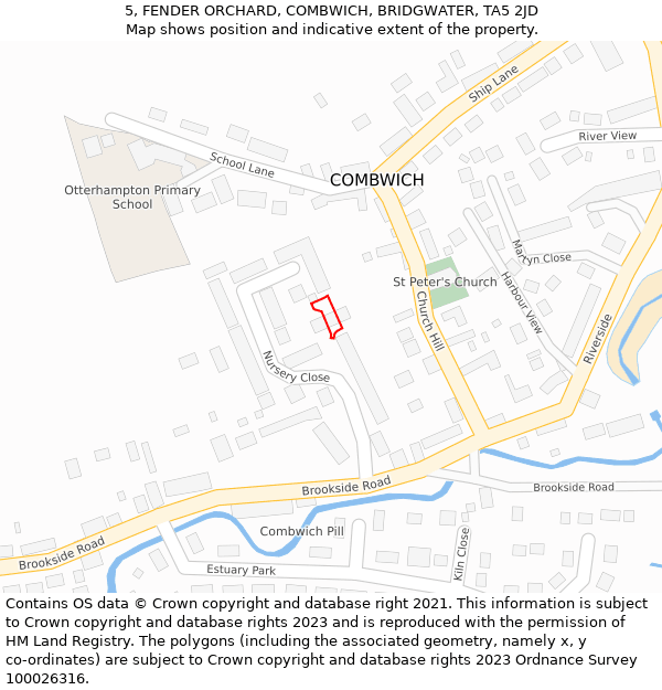 5, FENDER ORCHARD, COMBWICH, BRIDGWATER, TA5 2JD: Location map and indicative extent of plot