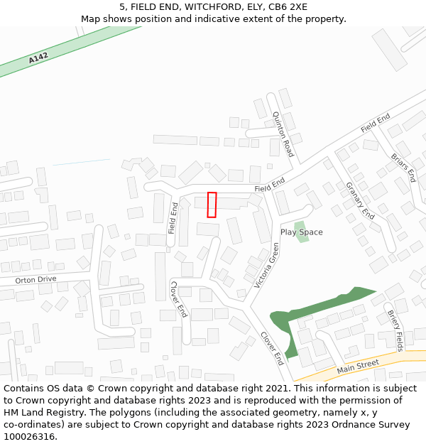 5, FIELD END, WITCHFORD, ELY, CB6 2XE: Location map and indicative extent of plot