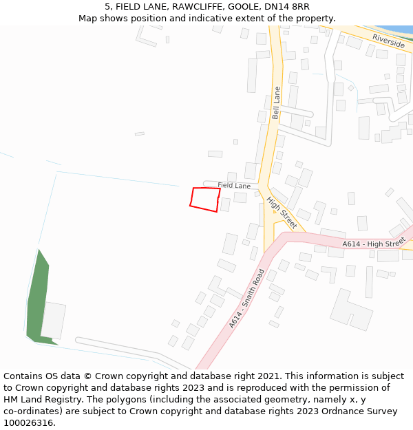 5, FIELD LANE, RAWCLIFFE, GOOLE, DN14 8RR: Location map and indicative extent of plot