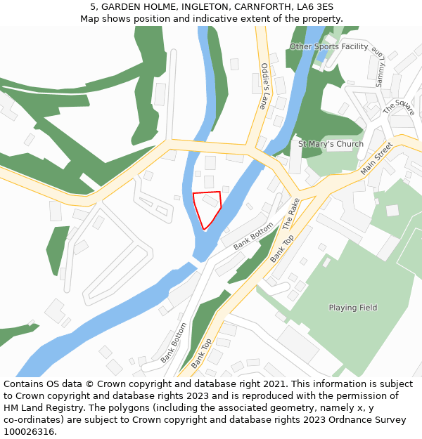 5, GARDEN HOLME, INGLETON, CARNFORTH, LA6 3ES: Location map and indicative extent of plot