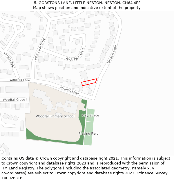 5, GORSTONS LANE, LITTLE NESTON, NESTON, CH64 4EF: Location map and indicative extent of plot