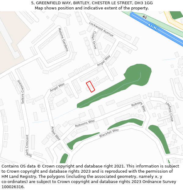 5, GREENFIELD WAY, BIRTLEY, CHESTER LE STREET, DH3 1GG: Location map and indicative extent of plot