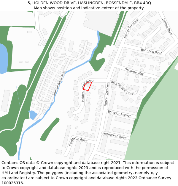 5, HOLDEN WOOD DRIVE, HASLINGDEN, ROSSENDALE, BB4 4RQ: Location map and indicative extent of plot