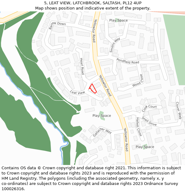 5, LEAT VIEW, LATCHBROOK, SALTASH, PL12 4UP: Location map and indicative extent of plot