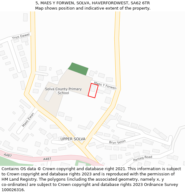 5, MAES Y FORWEN, SOLVA, HAVERFORDWEST, SA62 6TR: Location map and indicative extent of plot