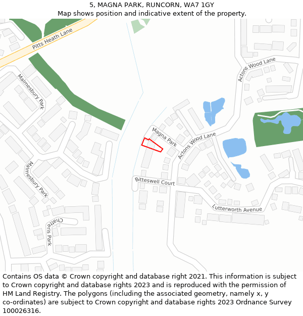 5, MAGNA PARK, RUNCORN, WA7 1GY: Location map and indicative extent of plot