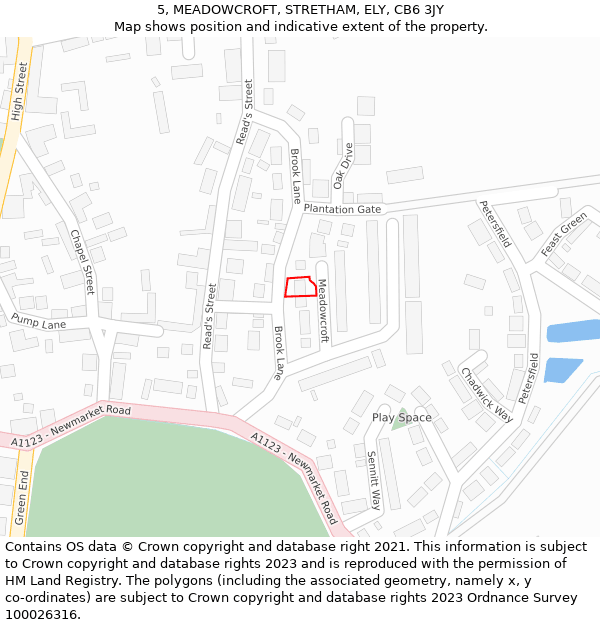 5, MEADOWCROFT, STRETHAM, ELY, CB6 3JY: Location map and indicative extent of plot