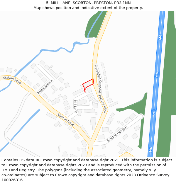 5, MILL LANE, SCORTON, PRESTON, PR3 1NN: Location map and indicative extent of plot