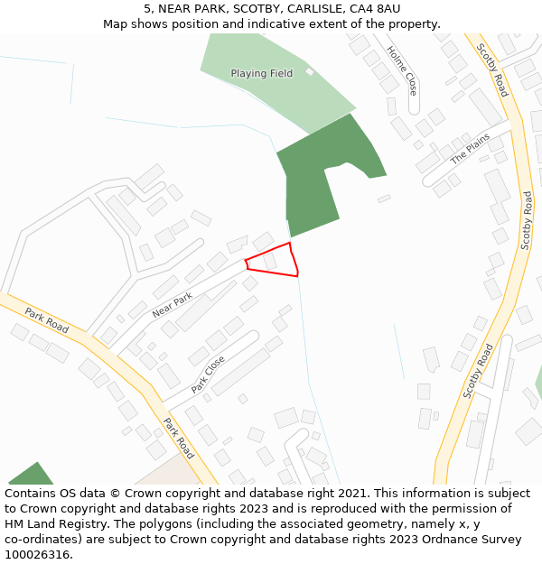 5, NEAR PARK, SCOTBY, CARLISLE, CA4 8AU: Location map and indicative extent of plot