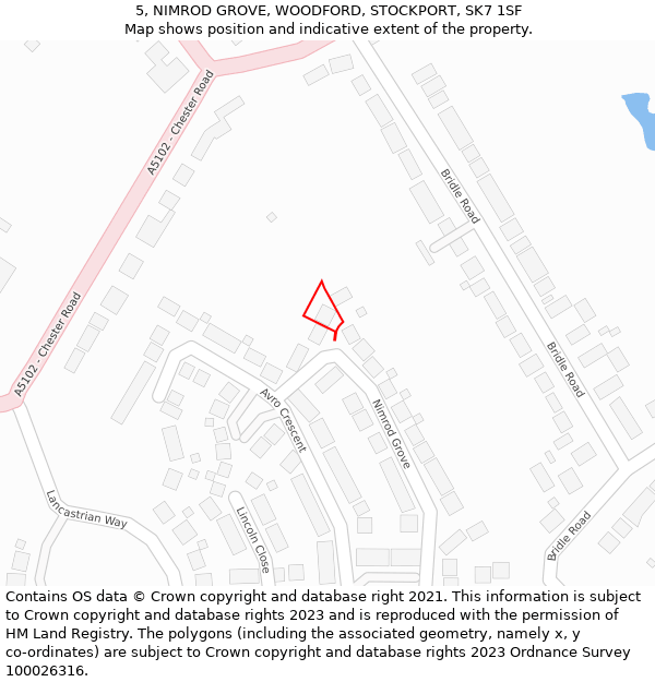 5, NIMROD GROVE, WOODFORD, STOCKPORT, SK7 1SF: Location map and indicative extent of plot