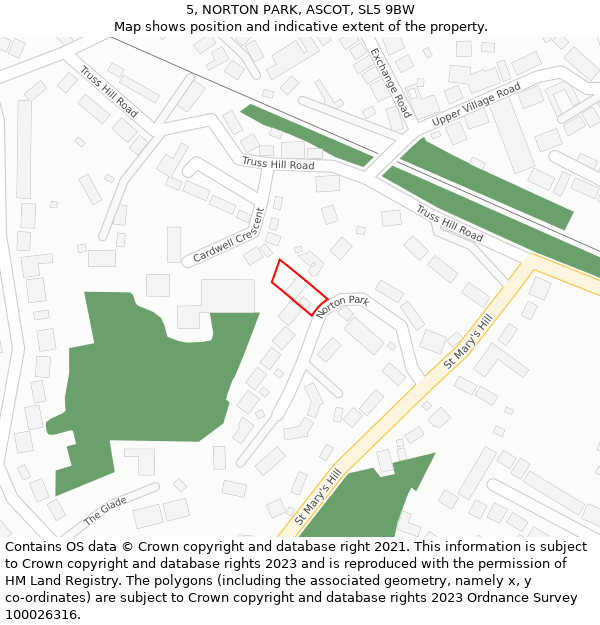 5, NORTON PARK, ASCOT, SL5 9BW: Location map and indicative extent of plot