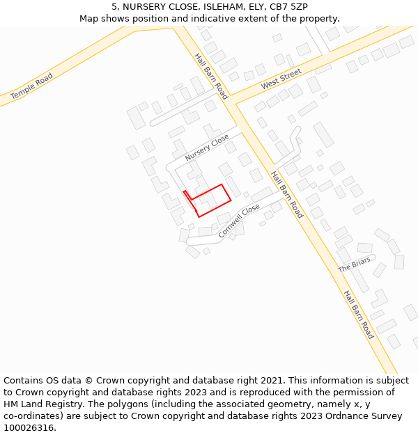 5, NURSERY CLOSE, ISLEHAM, ELY, CB7 5ZP: Location map and indicative extent of plot