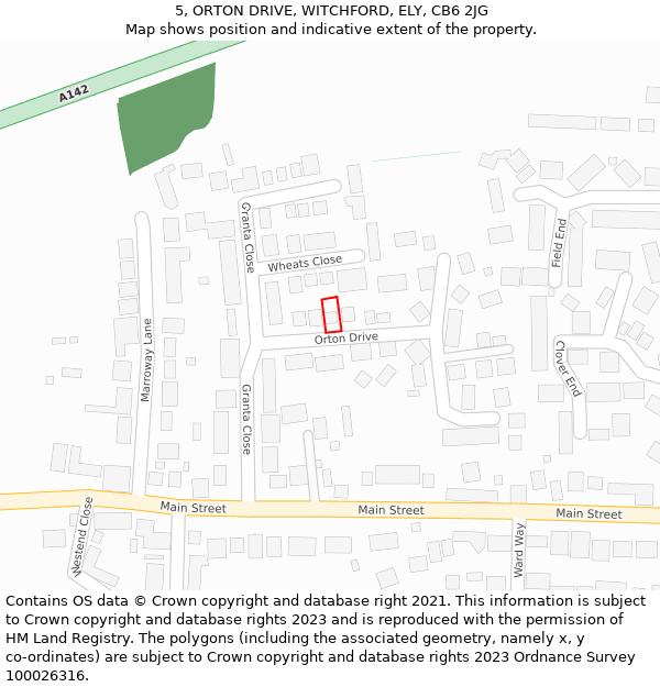 5, ORTON DRIVE, WITCHFORD, ELY, CB6 2JG: Location map and indicative extent of plot