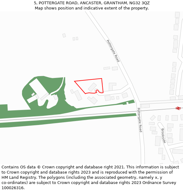 5, POTTERGATE ROAD, ANCASTER, GRANTHAM, NG32 3QZ: Location map and indicative extent of plot