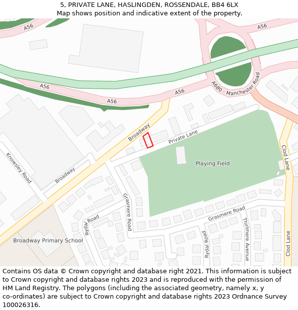 5, PRIVATE LANE, HASLINGDEN, ROSSENDALE, BB4 6LX: Location map and indicative extent of plot