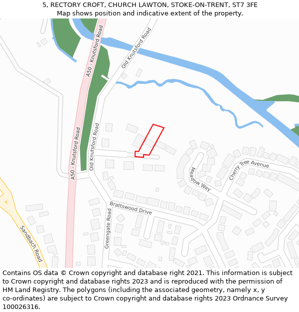 5, RECTORY CROFT, CHURCH LAWTON, STOKE-ON-TRENT, ST7 3FE: Location map and indicative extent of plot
