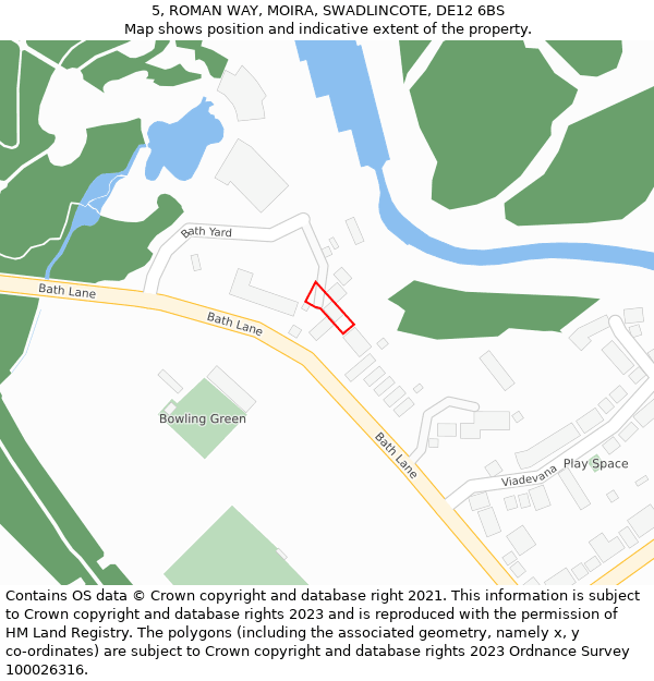 5, ROMAN WAY, MOIRA, SWADLINCOTE, DE12 6BS: Location map and indicative extent of plot