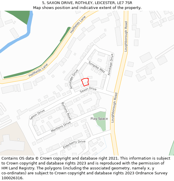 5, SAXON DRIVE, ROTHLEY, LEICESTER, LE7 7SR: Location map and indicative extent of plot